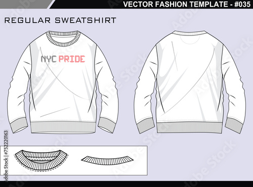 ASY EDITABLE TECH PACK FASHION TECHNICAL FLAT SKETCH ILLUSTRATION DESIGN OVERSIZED CREW NECK T SHIRT