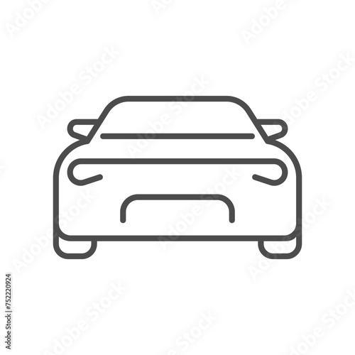 car icon, vector linear symbol isolated on white