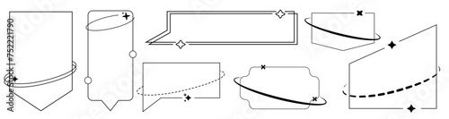 set of minimalistic hipster geometric retro oval arches boho y2k frames