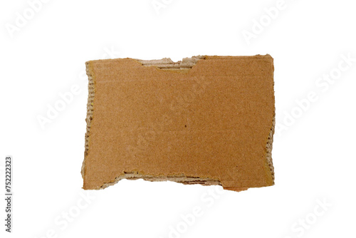Torn cardboard isolated white background