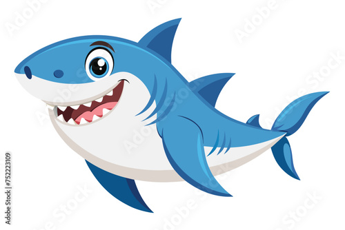 shark cartoon isolated vector illustration 