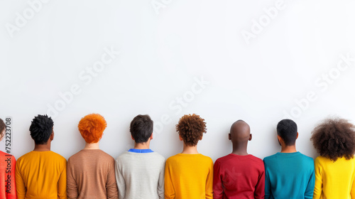 line up on white background