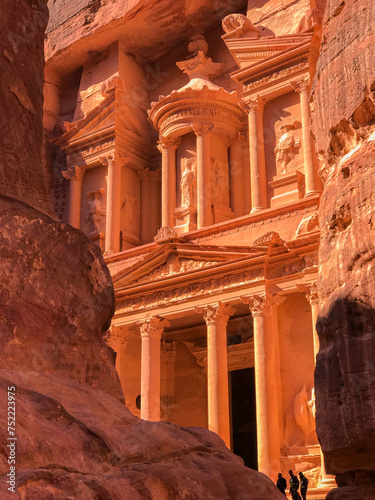 Dawn sun at the lost treasure city of Petra