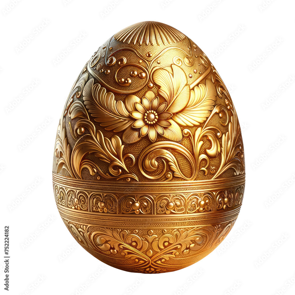 Luxurious Golden Egg with Intricate Renaissance Style Ornamentation Isolated on Black Luxurious Golden Egg with Intricate Renaissance Style Ornamentation Isolated on Black