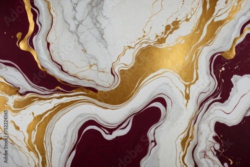 red, golden, and white marble background with swirls
