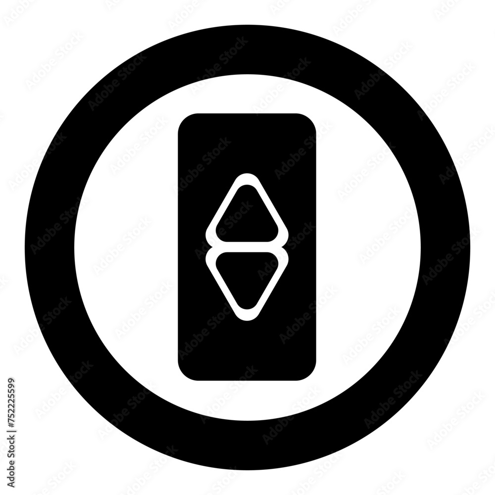 lift button elevator panel up and down each floor with arrow choice icon in circle round black color vector illustration image solid outline style lift button elevator panel up and down each floor with arrow choice icon in circle round black color vector illustration image solid outline style