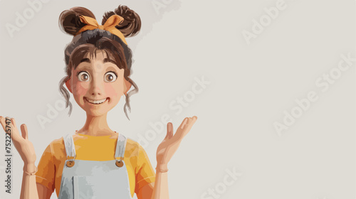 Portrait of cute kawaii positive excited smiling acti photo