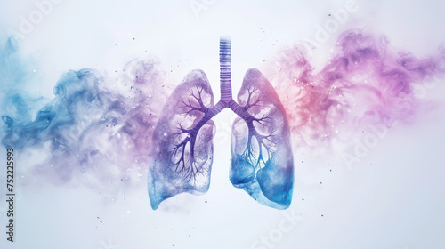 lungs on white background photo