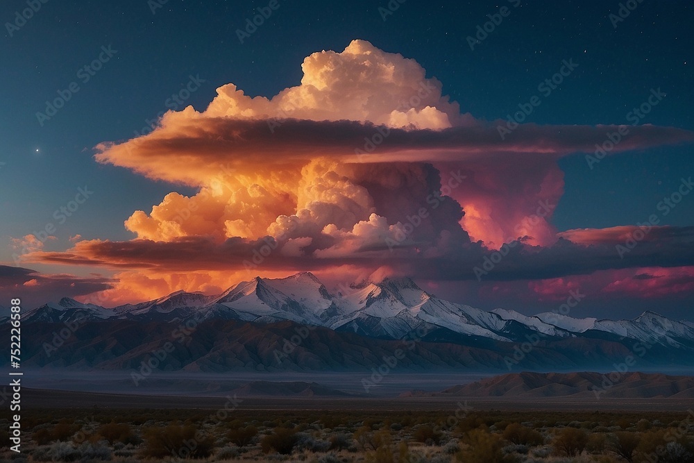 Fototapeta premium sunset over the mountains