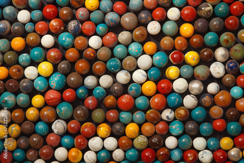 illustration of colorful beads texture background. Created with Generative AI	
