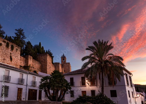 The old walls of the castle in the andalusian city of Antequera