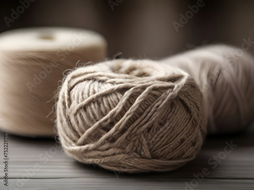 Wool yarn for knitting of neutral natural color