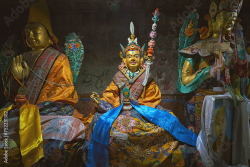 Guru Rinpoche or Lotus Bhudda statue in Thiksey Monastery photo