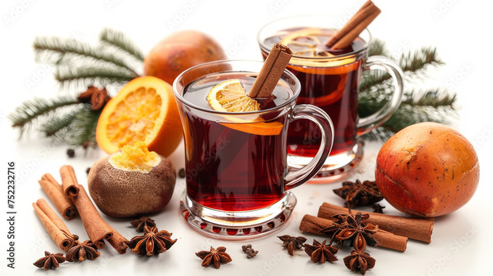 mulled wine on white background mulled wine on white background