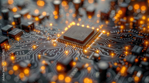 Close Up of a Circuit Board With Many Lights