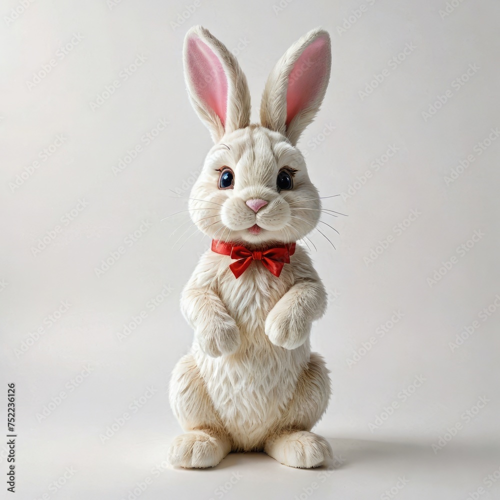 white bunny rabbit on a white background
