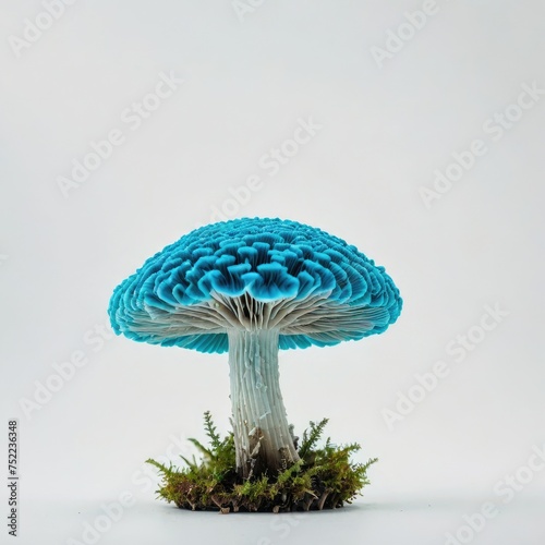 mushrooms in grass on white 