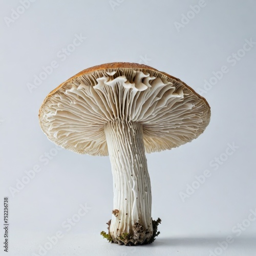 mushrooms in grass on white 
