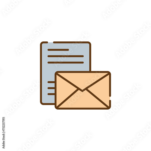 Email and Document Icons Vector Illustration
