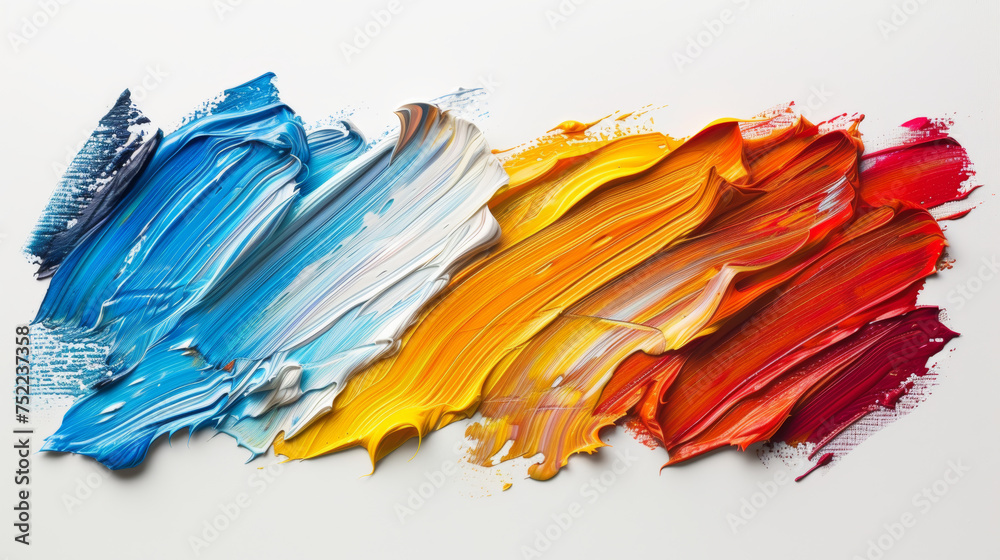 oil colours for painting on white background