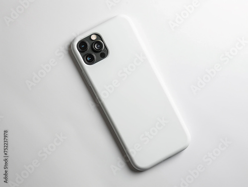 A white phone case isolated on a white background, showcasing its sleek design and minimalistic style. The clean, simple presentation highlights the product's color and texture, making it ideal for sh