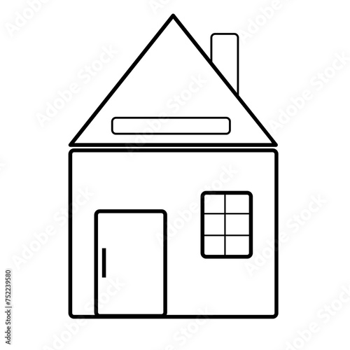 Outline house design illustration