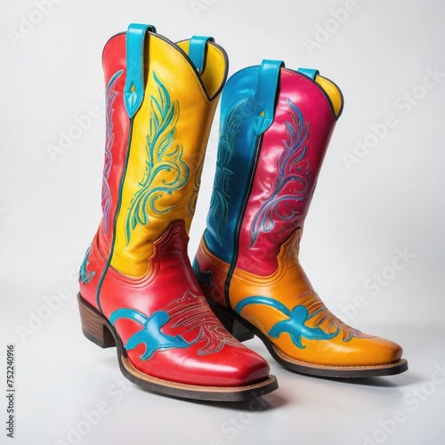 pair of colorful cowboy boots 
