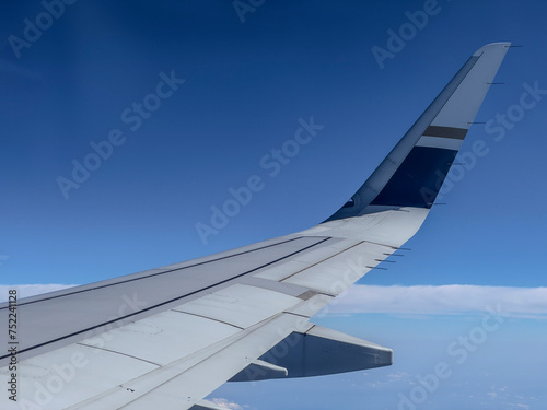 A navigation light on the plane.