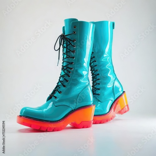 rubber boots isolated white 
