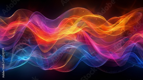 Colorful Abstract Painting of Smoke and Water