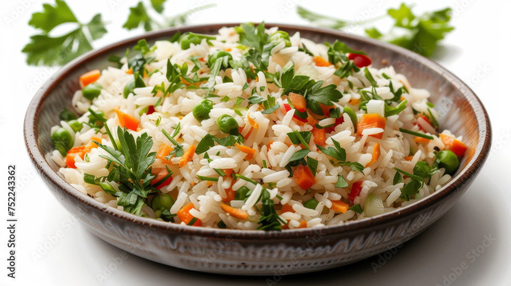 pilaf dish on white background pilaf dish on white background