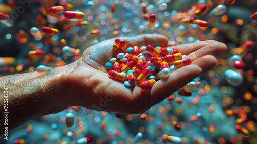Person Holding Handful of Pills