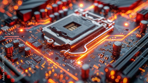 Close Up View of a Computer Motherboard