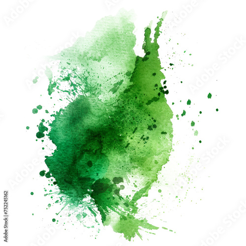 A green splash of paint isolated on a transparent background Isolated on transparent background, PNG