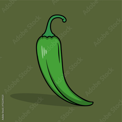 illustration jalapeno chili peppers icon vector