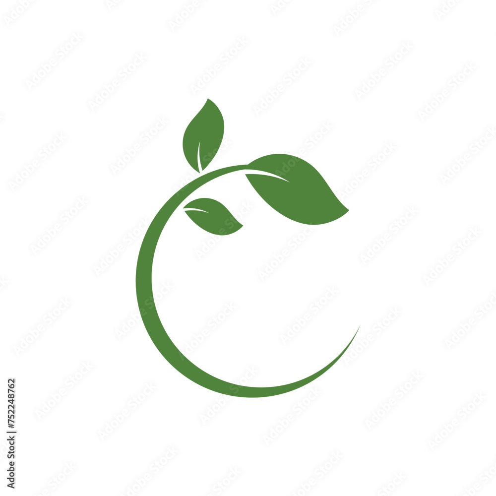 Green leaf logo vector element symbol template Green leaf logo vector element symbol template