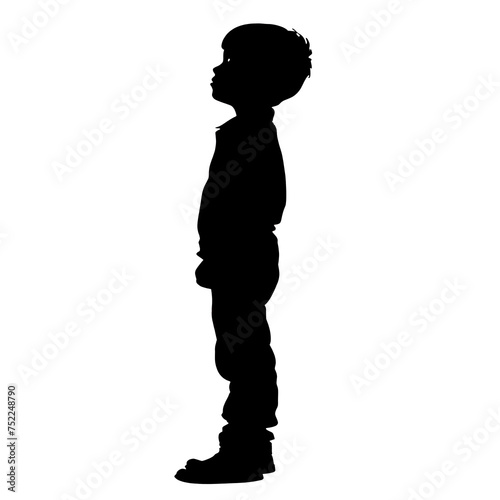 A boy is standing. Isolated on transparent background, PNG