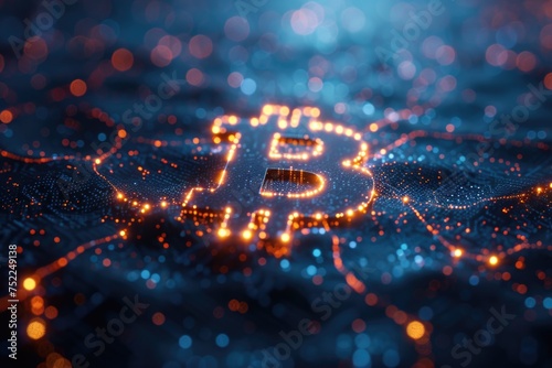 hologram bitcoin blockchain crypto currency digital encryption 