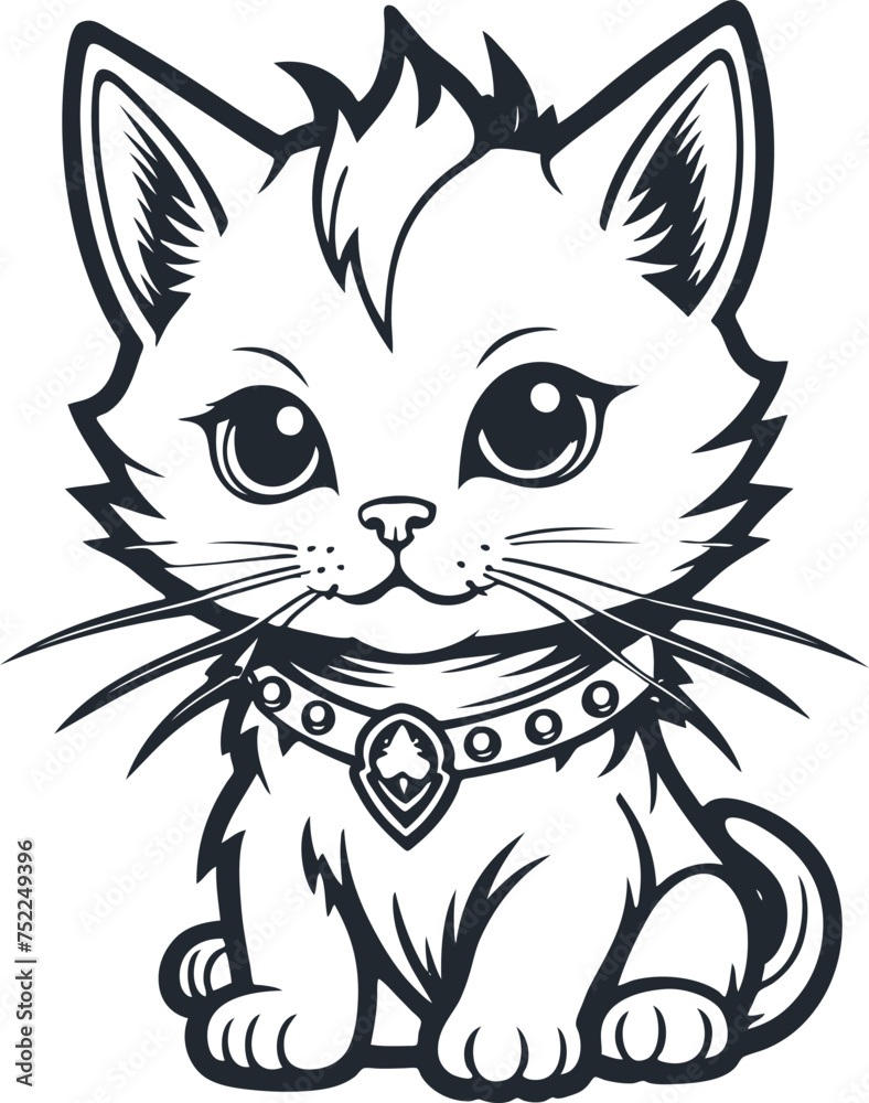 Obraz premium Punk kitten, vector illustration