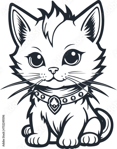 Punk kitten, vector illustration