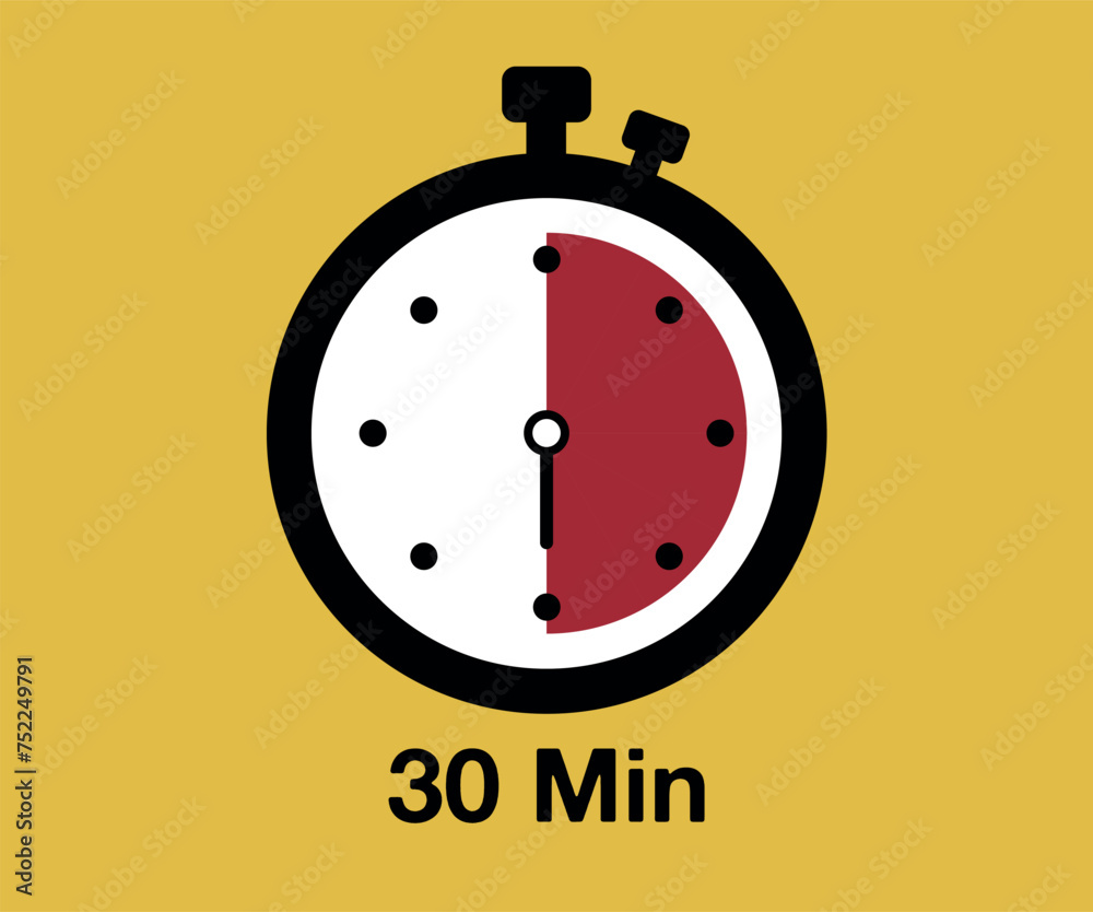 30 Timer sign icon. 30 minutes stopwatch symbol 30 Timer sign icon. 30 minutes stopwatch symbol
