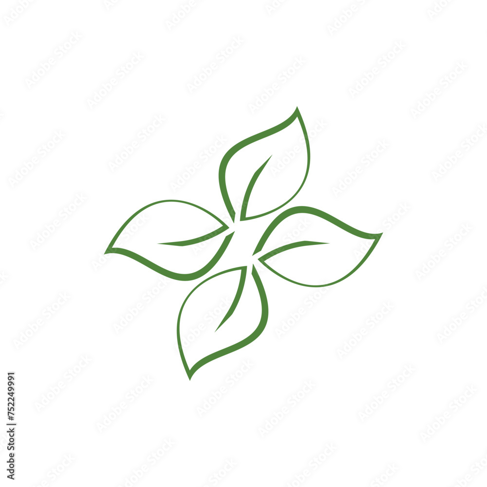 Green leaf logo vector element symbol template