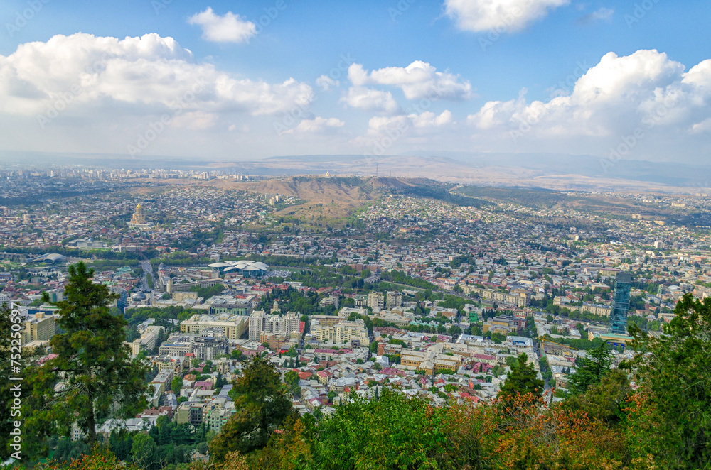 panoramic top view of the center of Tbilisi