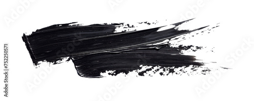 A black brush stroke. Isolated on transparent background, PNG