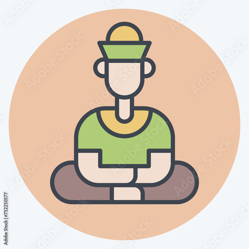 Icon Sculpture. related to Cambodia symbol. color mate style. simple design editable. simple illustration