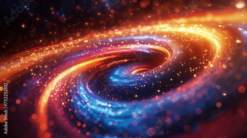 Colorful Spiral of Light in Space
