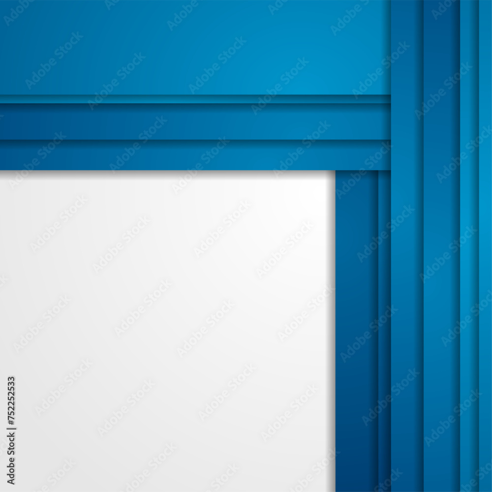 Bright blue striped abstract corporate geometric background. Vector design