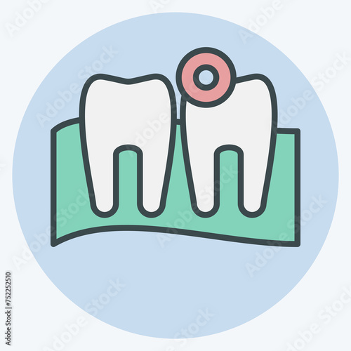 Icon Toothache. related to Body Ache symbol. color mate style. simple design editable. simple illustration