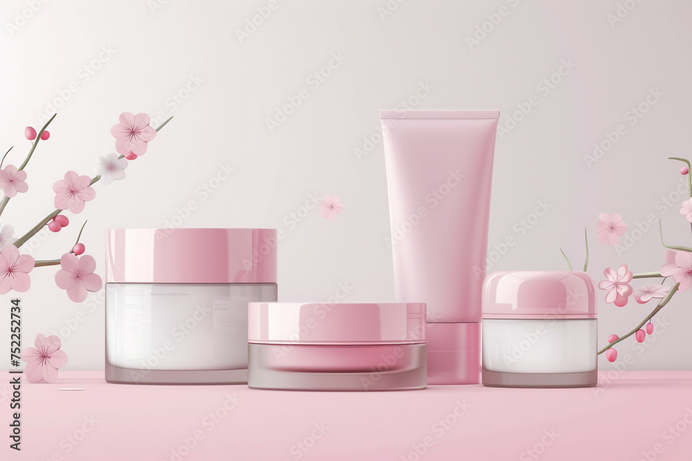 cosmetic cream and flowers cosmetic cream and flowers