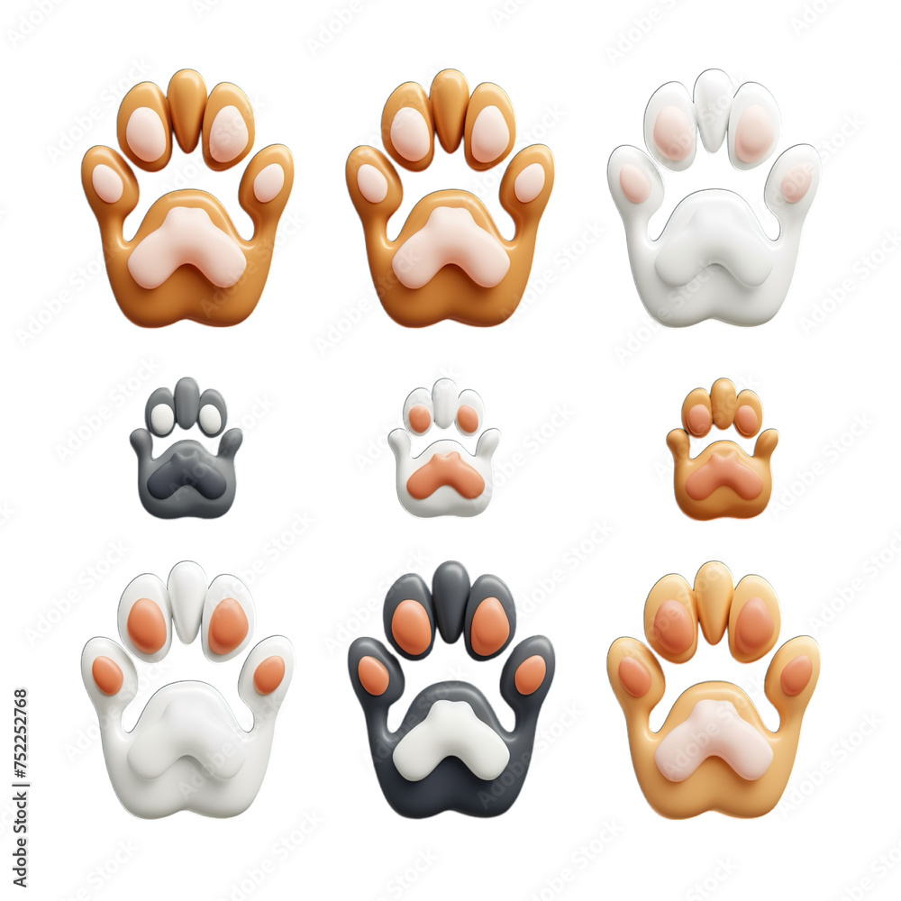 set of animals paws set of animals paws